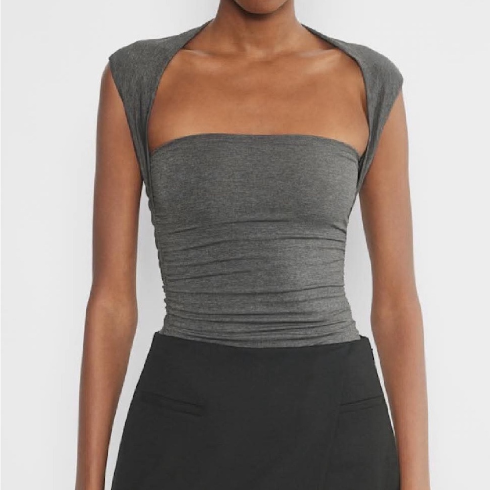 NWT Aritzia Contour Flourish Top Heather Charcoal Large